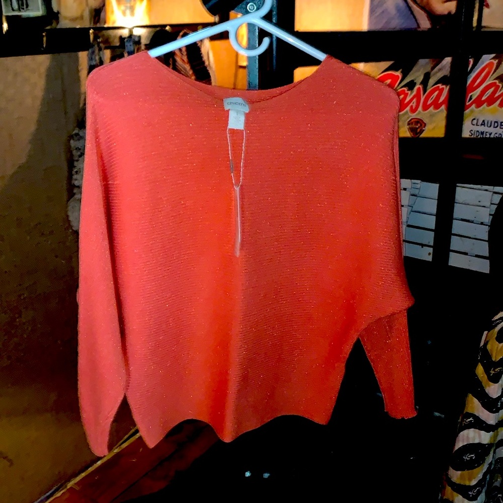 Chico's Rust Crew Neck Sweater
